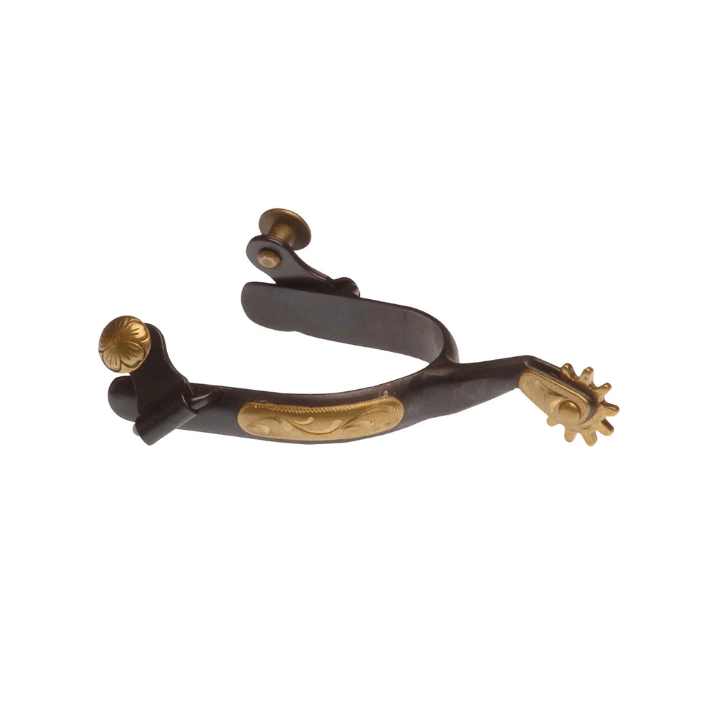 Lakota black spurs with brass decoration SR00022