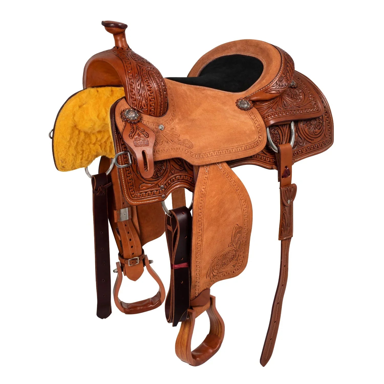McBryan working ranch saddle with rainbow MBH08010