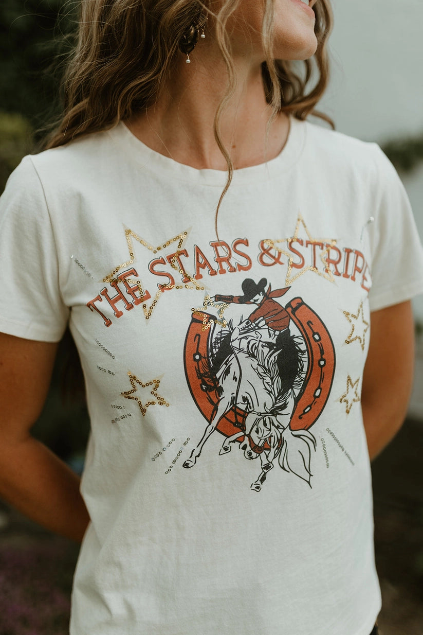Rodeo quincy stars and stripes tee
