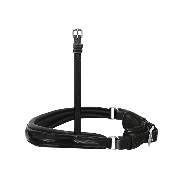 Passier exchangeable anatomically formed caveson with patent leather trim