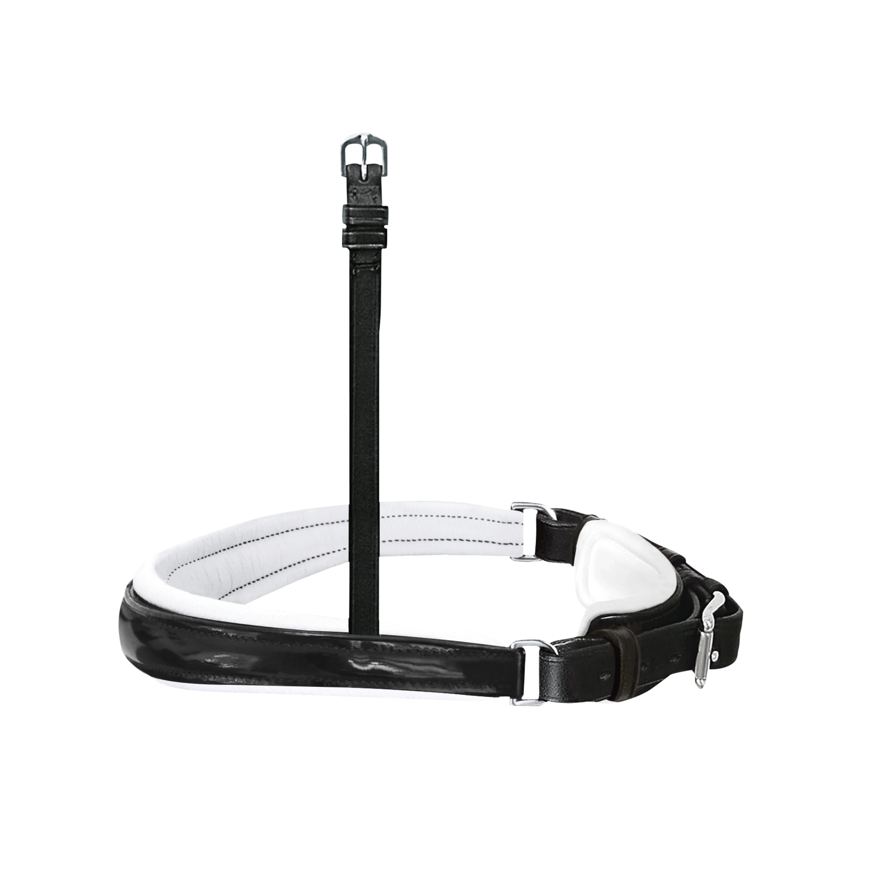 Passier exchangeable anatomically formed caveson with patent leather trim and white lining