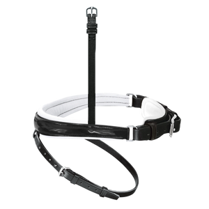 Passier anatomically formed caveson special with patent leather trim, white lining and flash strap