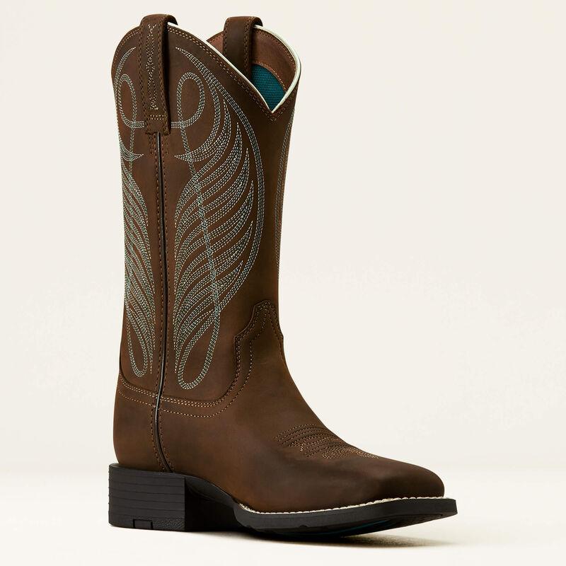 Ariat Round up wide square toe Western boot for ladies