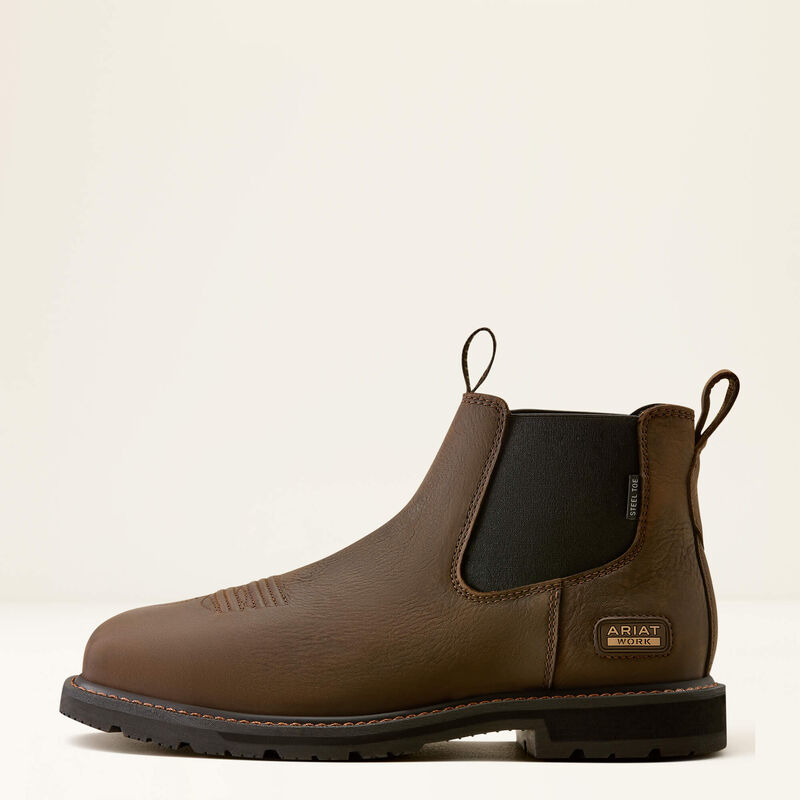 Ariat Groundrancher Chelsea Wide Square Toe Steel Toe Work Boot for men