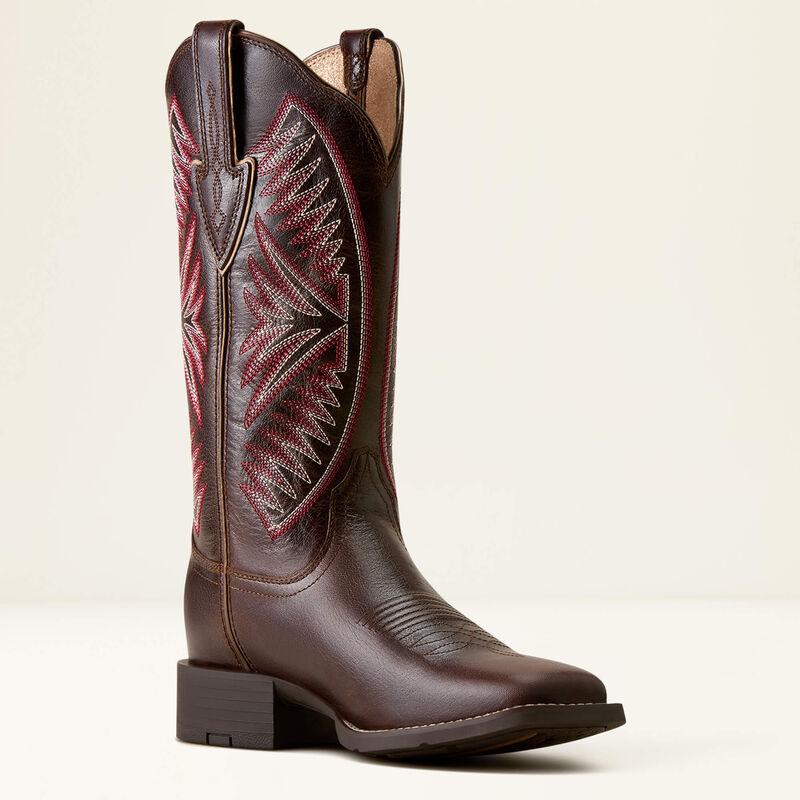 Ariat round up ruidoso wide square toe western boot for ladies