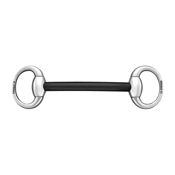 Herm. Sprenger Eggbutt Mullen Mouth 16 mm hard carbon with oval stainless steel rings - Stainless steel 40860