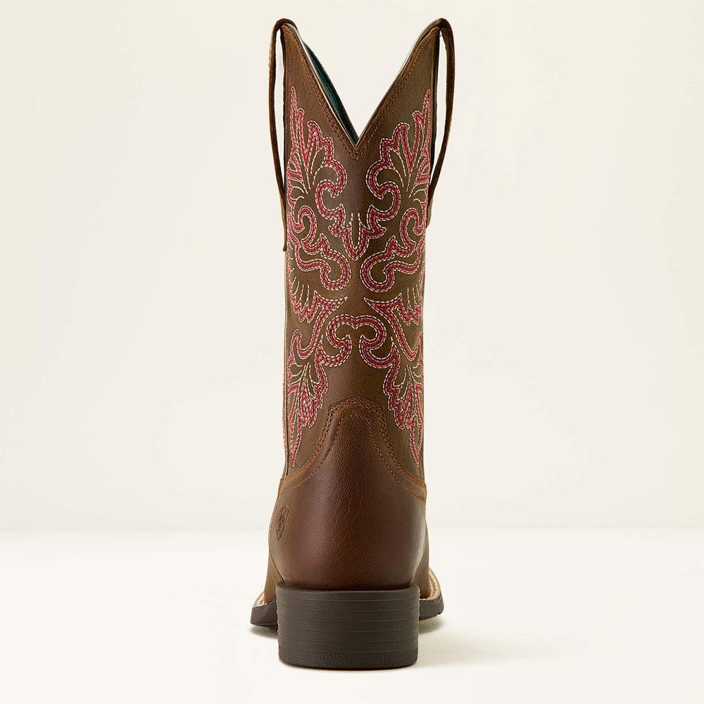 Ariat Round up wide square toe stretchfit Western boot for ladies