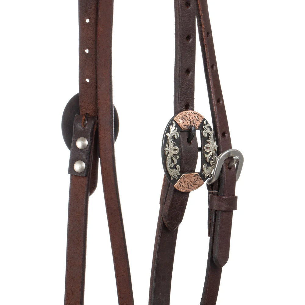 Lakota western fancy german silver buckels bridle