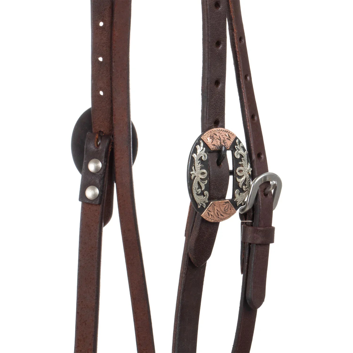 Lakota western fancy german silver buckels bridle