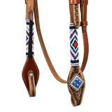 Pool's headstall with blue diamond decorations