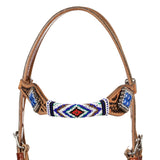 Pool's headstall with blue diamond decorations