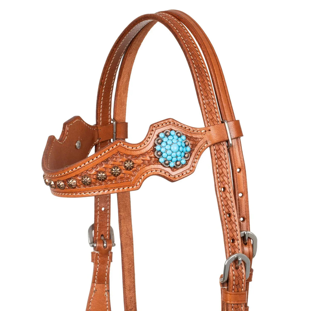 Pool'swestern bridle with blue stones