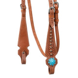 Pool'swestern bridle with blue stones