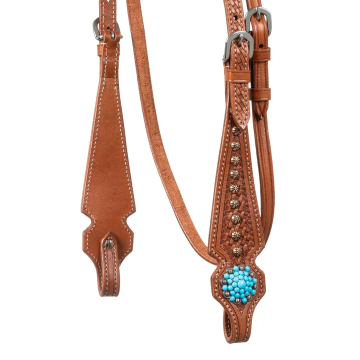 Pool'swestern bridle with blue stones