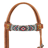 Pool'swestern bridle with navajo beaded decorations