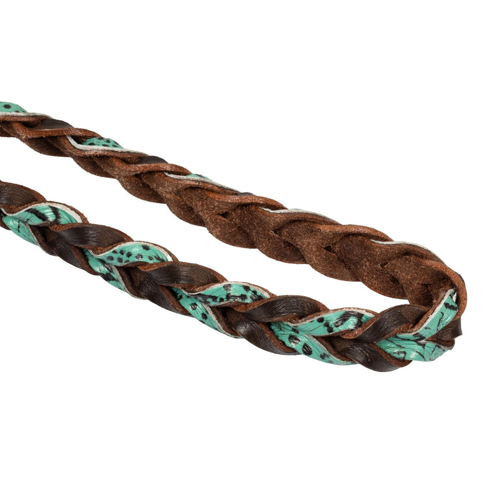 Pool's braided leather decoration reins