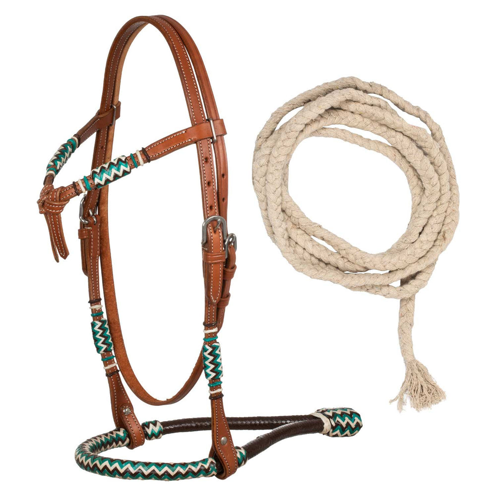 Pool's bosal bridle with cotton mecate reins PLH01019