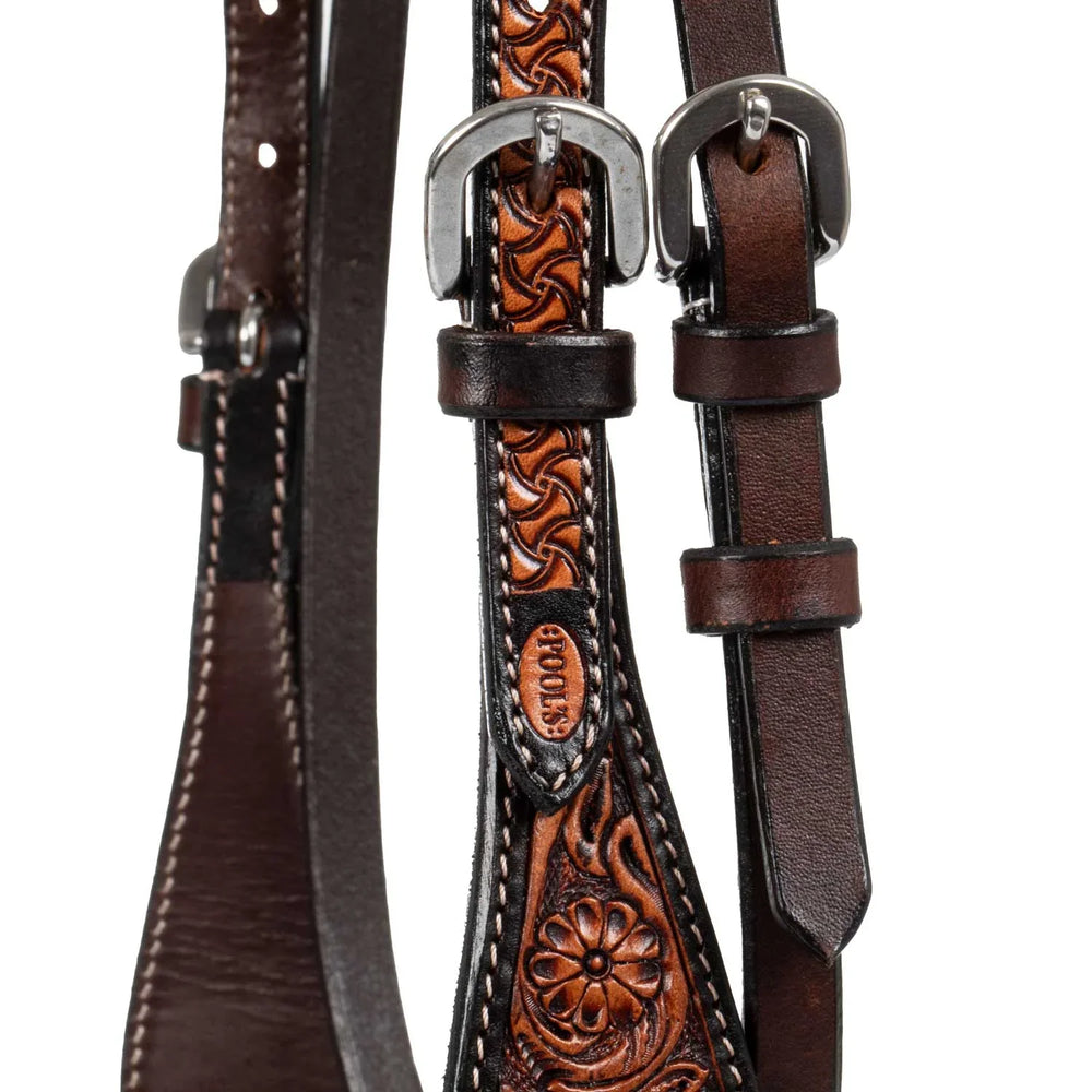 Pool's western headstall flower tooling