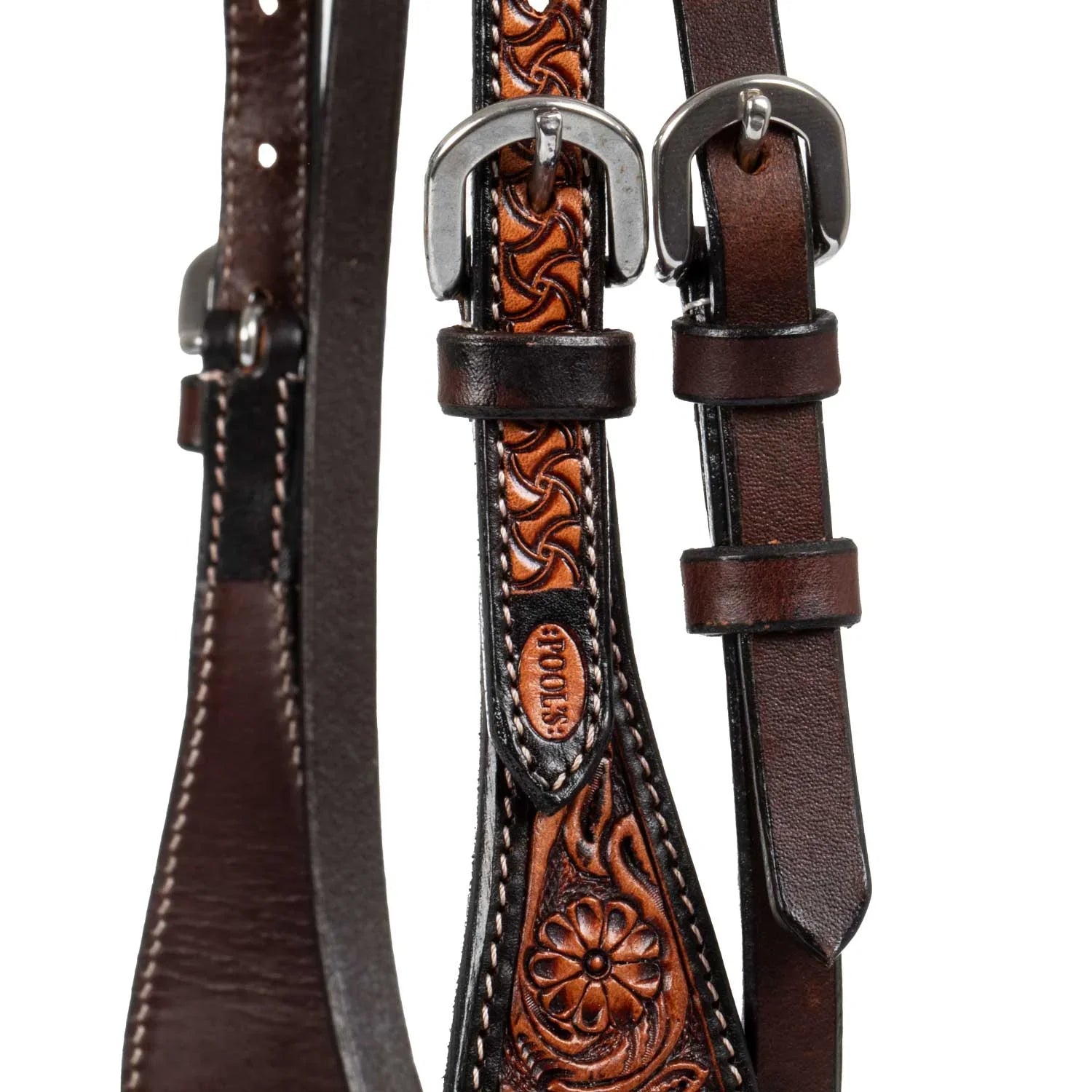 Pool's western headstall flower tooling