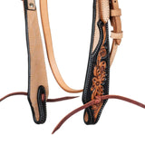 Pool's western bridle dark floral tooling