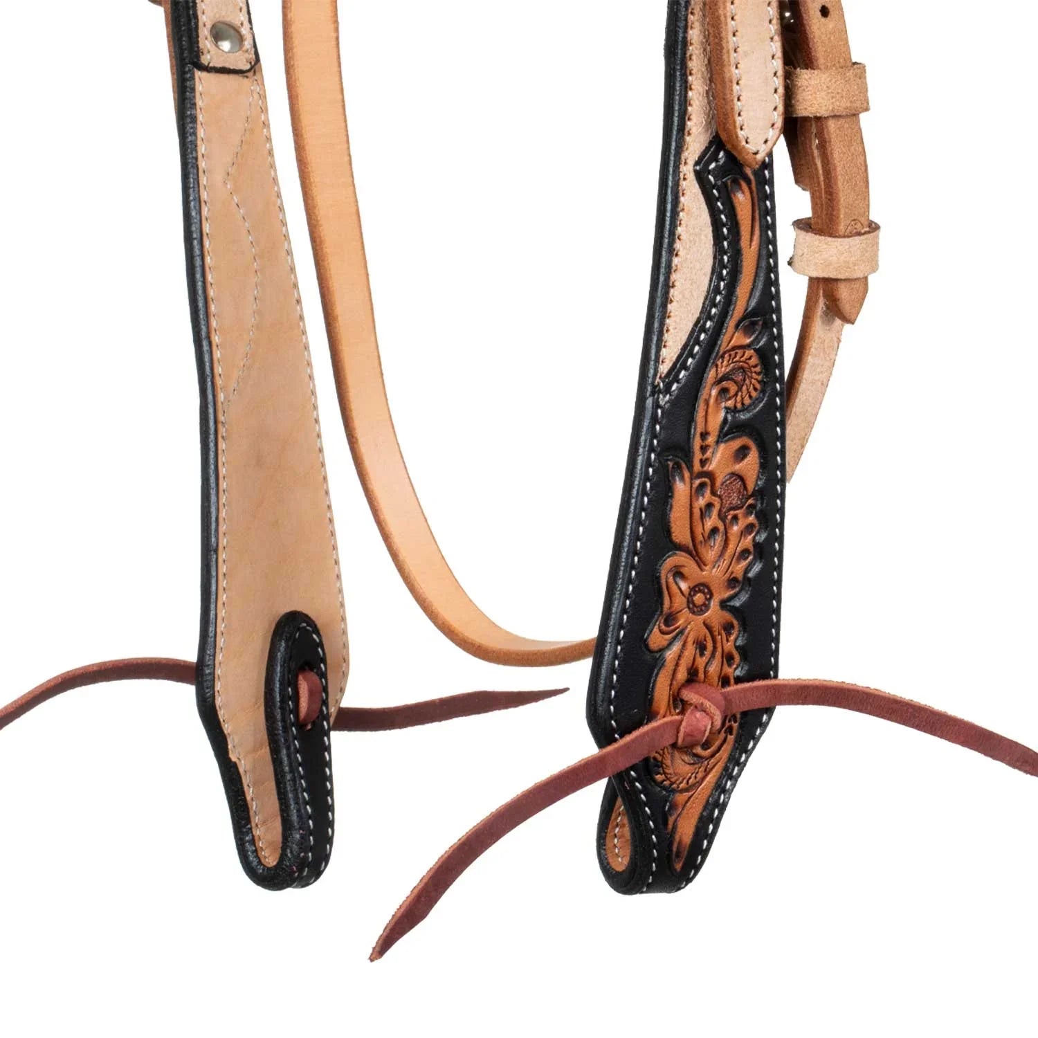 Pool's western bridle dark floral tooling