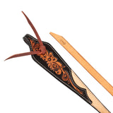 Pool's western reins dark floral tooling