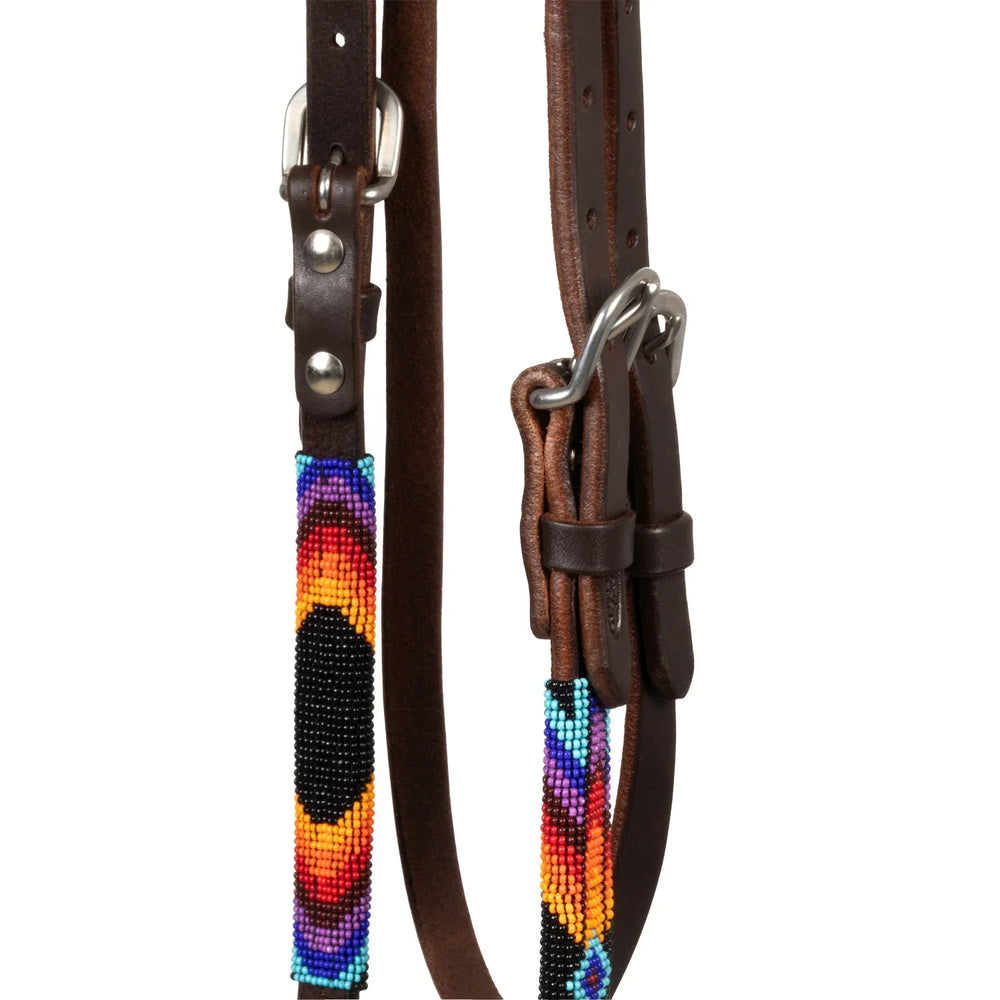 Pool's serape beaded oiled western bridle