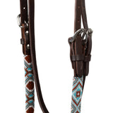 Pool's diamonds beaded oiled western bridle