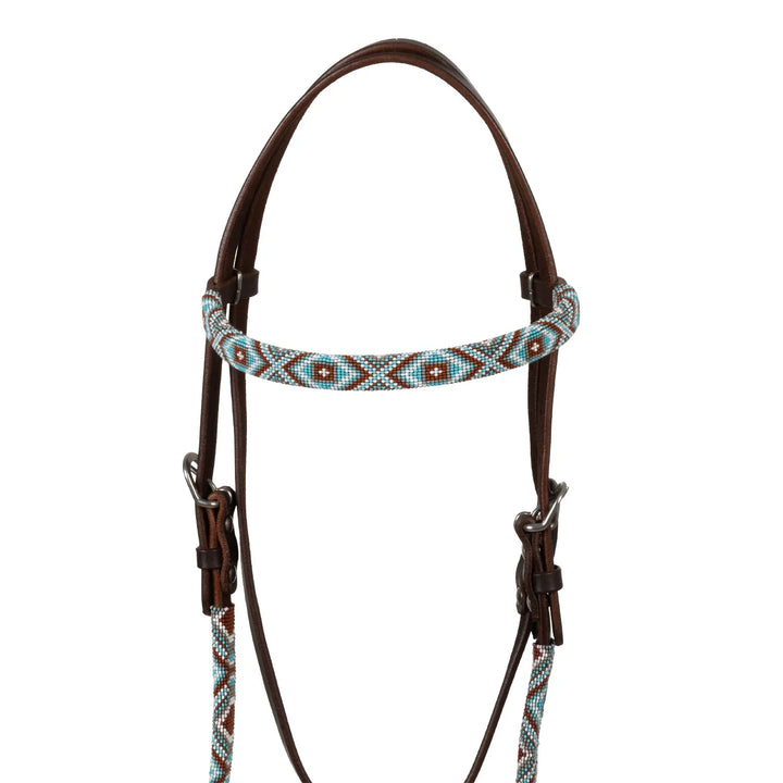 Pool's diamonds beaded oiled western bridle