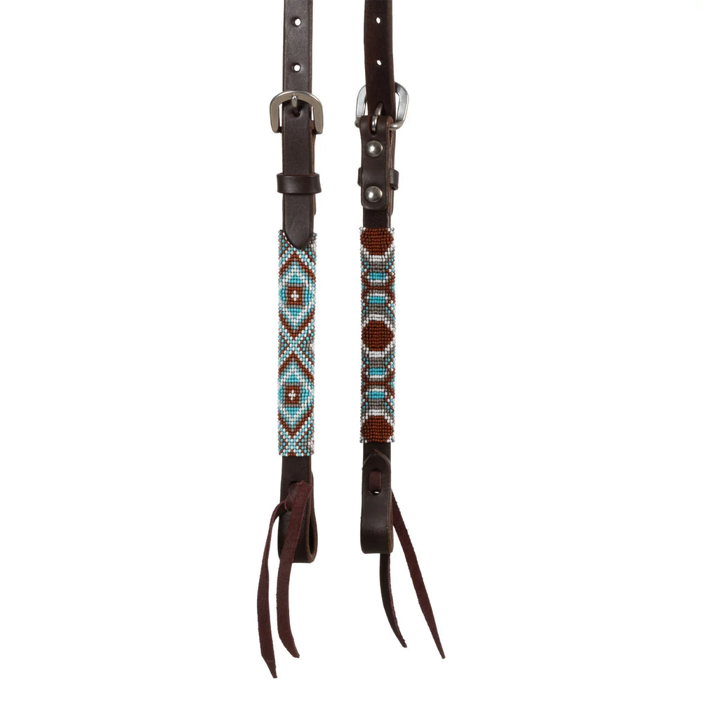 Pool's diamonds beaded oiled western one ear bridle