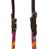 Pool's multicolor beaded oiled western one ear bridle