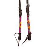 Pool's multicolor beaded oiled western one ear bridle