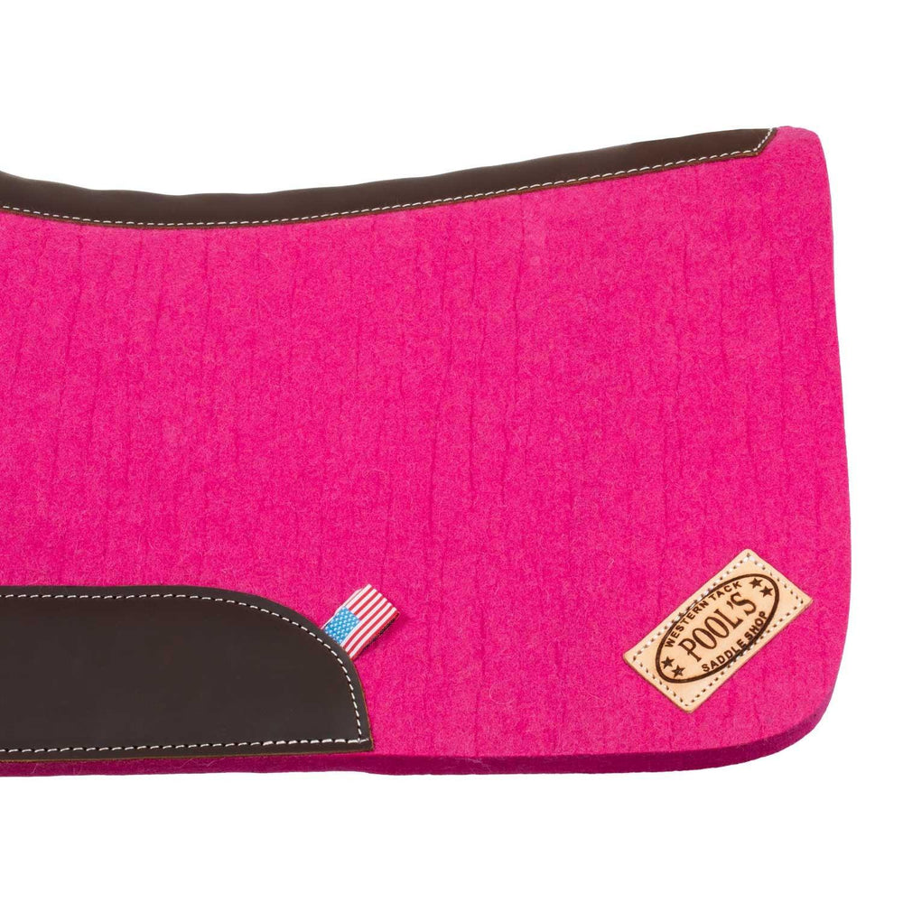 Pool's western felt saddle pad with leather inserts 32' x 32" PLH09015