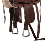 Lakota western saddle round skirt engraved and with silver wire