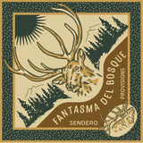 Logo of Fantasma del Bosque Provisions with a deer illustration on a green background