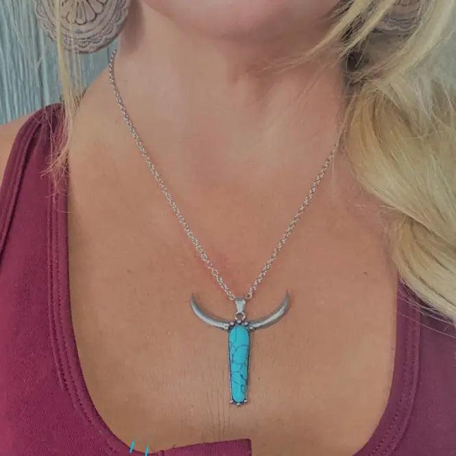Western bull necklace