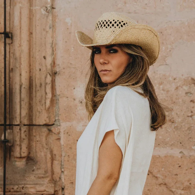 Sandoval Mazatlan raffia cowboy hat for ladies
