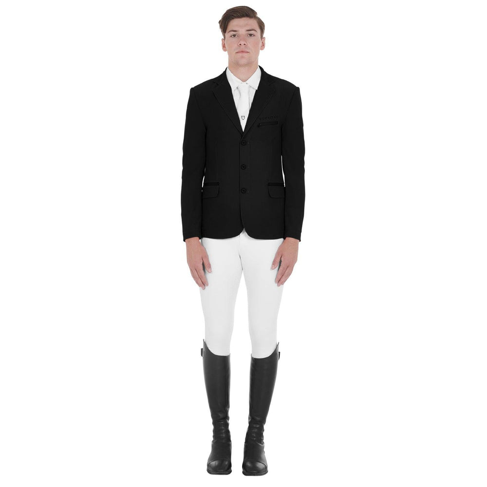 Equestro men's competition jacket three buttons perforated fabric - HorseworldEU