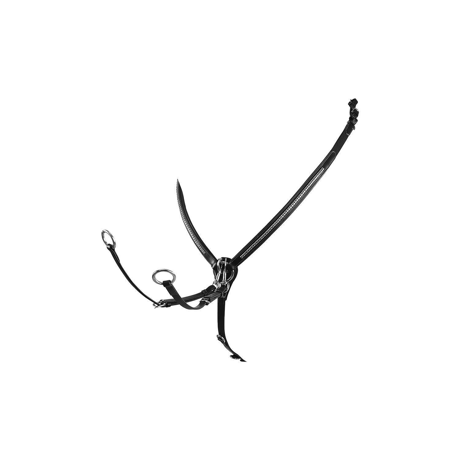 Equestro tanned leather fork breastplate with silver clincher - HorseworldEU