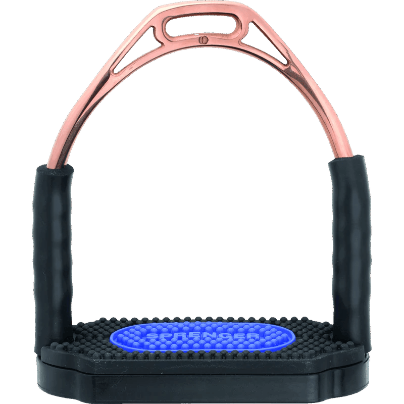 Herm. Sprenger Bow balance stirrups, stainless steel, bronze, 12 cm - HorseworldEU