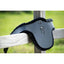 HFI stud guard girth - leather/synthetic fur HFI